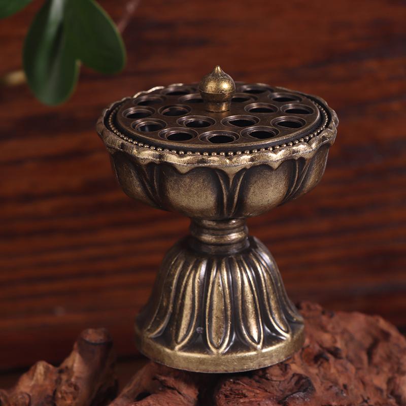 Alloy Lotus Incense Burner Lotus Incense Censer Archaic Copper Sandalwood House Furnishings Home Office Decoration