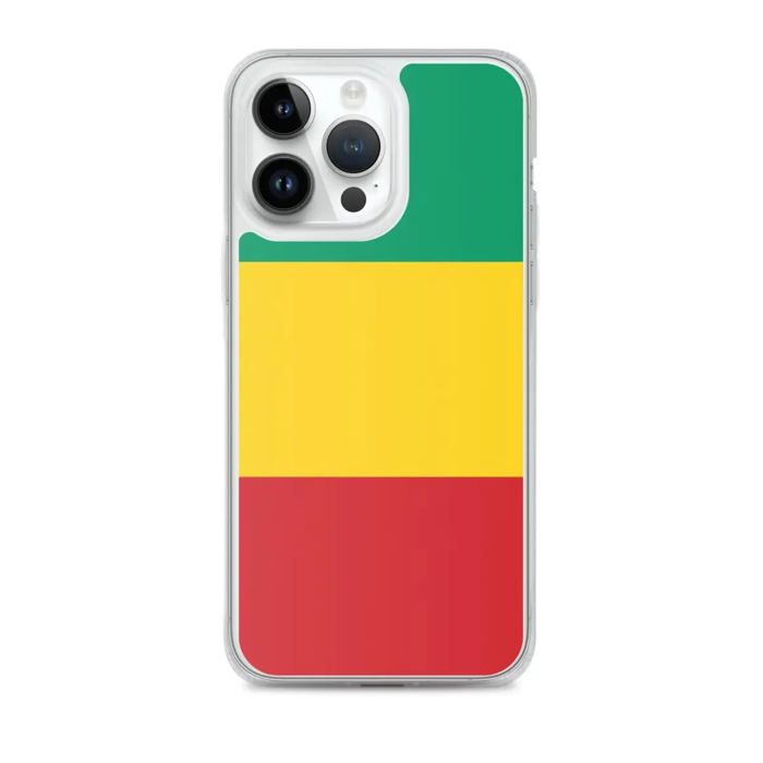 Coque iPhone - Drapeau Guinée - iPhone 14 Pro Max - Souple - Multicolore - Verticale