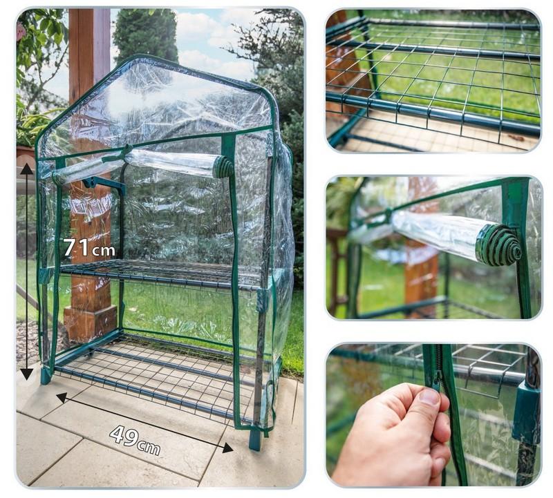 Greenhouse 69*49*95 Cm, Pvc Foil, Metal Structure - T N15-900