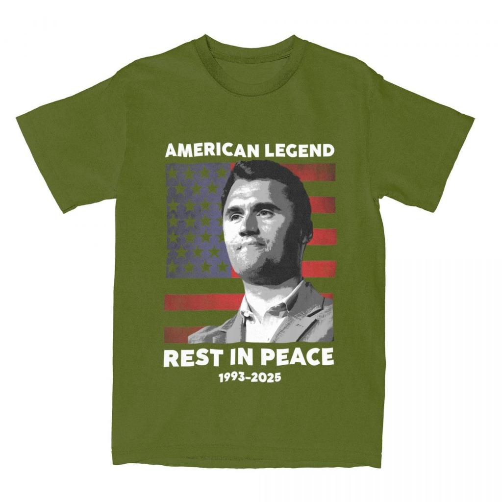Legend Rest In Peace 1993-2025 Charlie Kirk T-Shirt Vintage 100% Cotton Tees Round Collar Short Sleeve T Shirt Classic Clothing