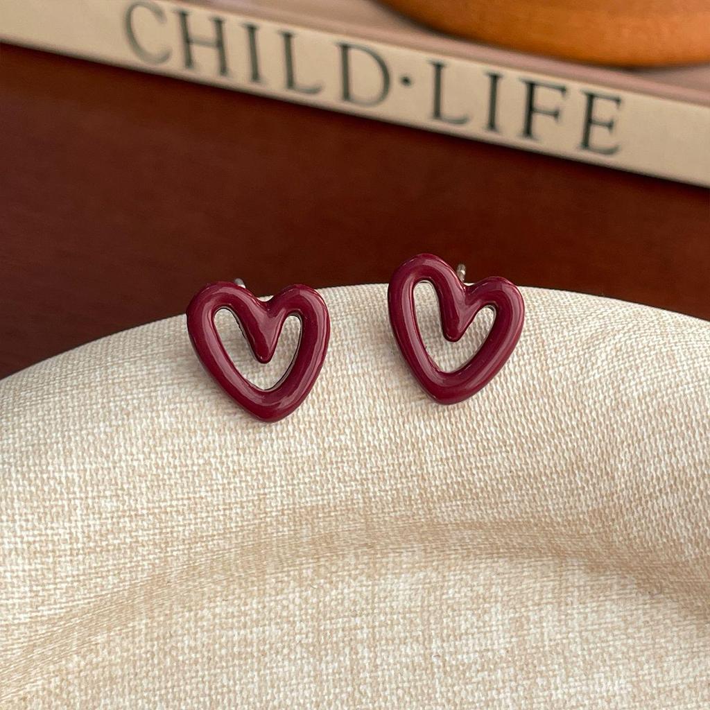 Ankola Red Bow Earrings: Elegant, Versatile Silver Needle Jewellery for Women