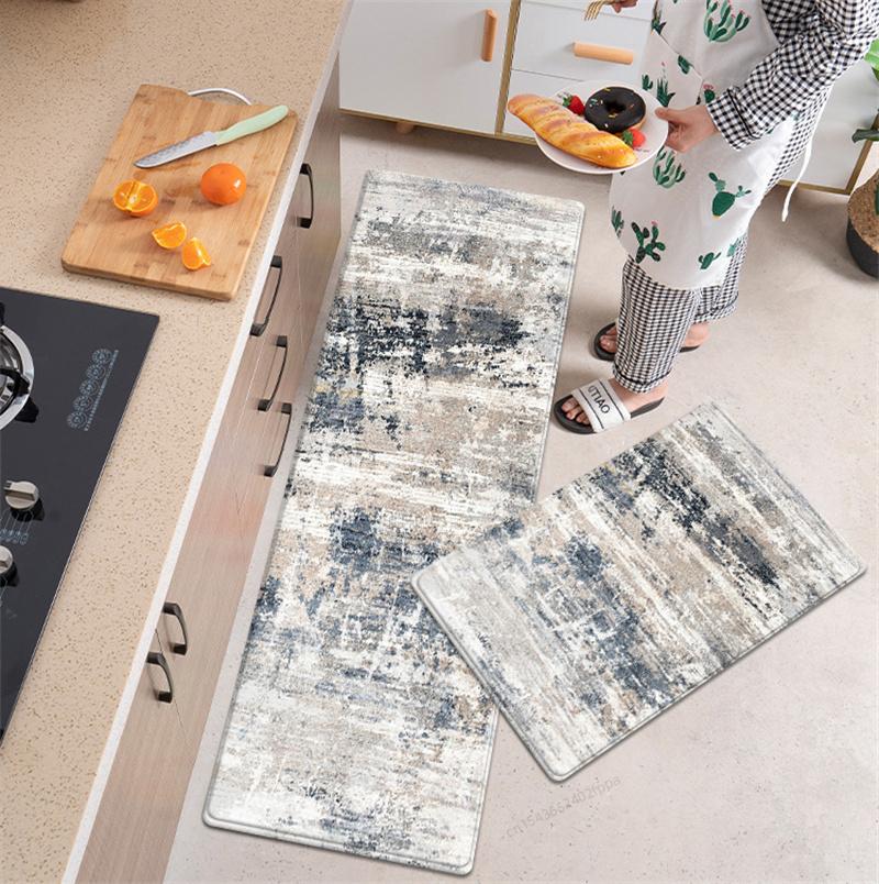 Abstrakter Druck, Küchenmatte, weich, saugfähig, Badezimmer-Teppich, Schlafzimmer-Nachttisch-Teppich, lang, benutzerdefinierter großer Wohnzimmer-Korridor-Teppich