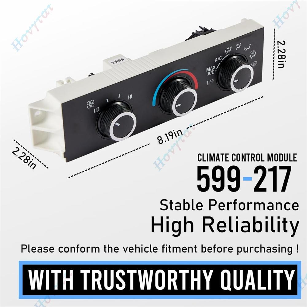 599-217 HVAC For 1996-2014 Chevrolet Express 1500 2500 3500 GMC Savana Heater A/C Control Switch Front Climate Control Module