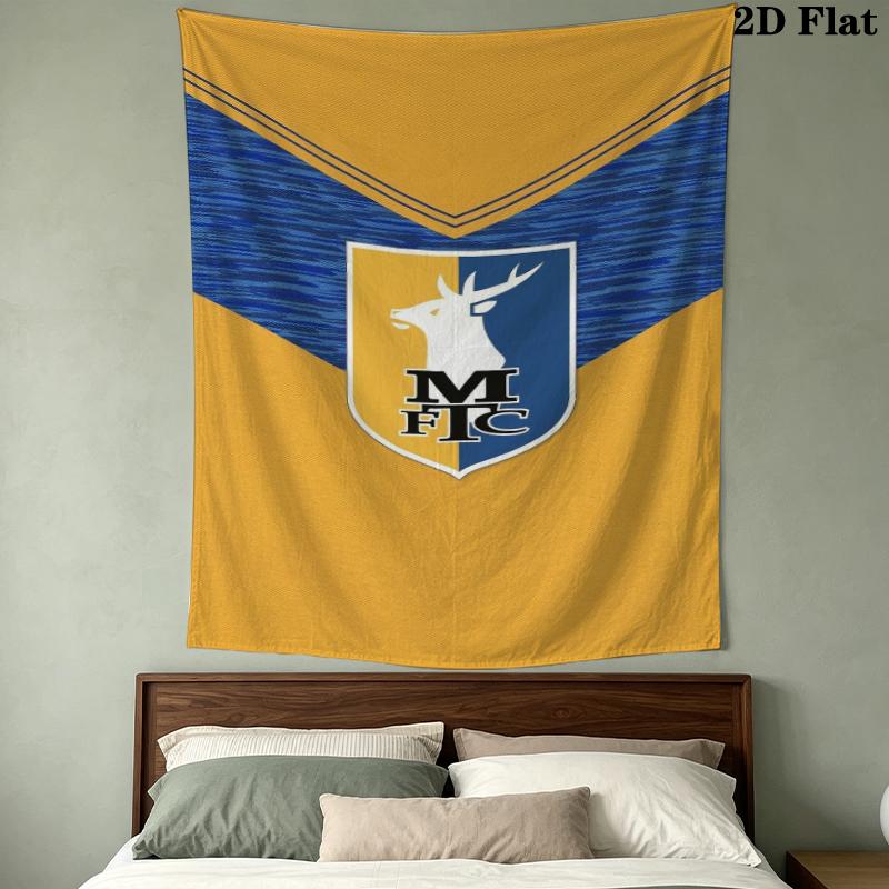 Mansfield Town Fc Wall Tapestry Aesthetic Wall Hanging Printed Fabric Blanket Decorative Tapestries For Bedroom Living Room Home Decor