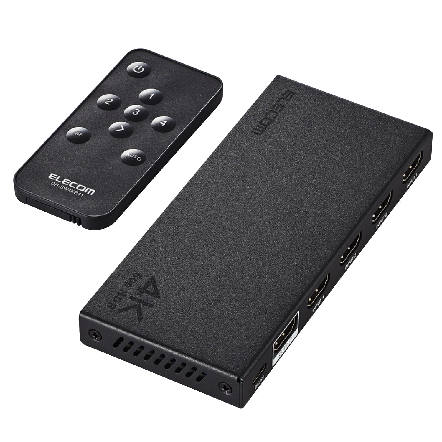 

ELECOM HDMI Switcher 4K 60Hz 4 inputs 1 output with remote control switching TV Stick and others [Auto/manual available] PS5/4/Nintendo Switch/Fire