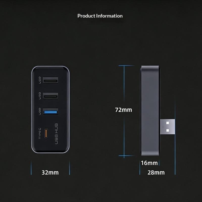 Docking Station Usb Hub 4-In-1 For Model 3 Model Y Glovebox For Dashcam Flash Drive Charger Data Transfer Games Music
