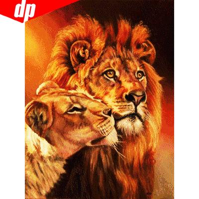 5D diamantová malba Full Drill Round Animals Diamond Mosaic Lion Pictures