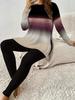 1116 New Casual Fashion Long Sleeve Crew Neck T-Shirt Yoga Pants Set