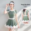 Women's Summer 2025 Tummy-Control Onsen & Pool One-Piece Swimsuit - Elegant, Slimming, Conservative Design