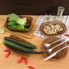 1Pcs Breakfast Bread Food Storage Tray Round Rectangular Shape Plastic Rattan Threads Basket