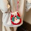 Bow Xmas Candy Bag Kriss Kringle Knitting Drawstring Bag Father Christmas Bag Christmas Gift