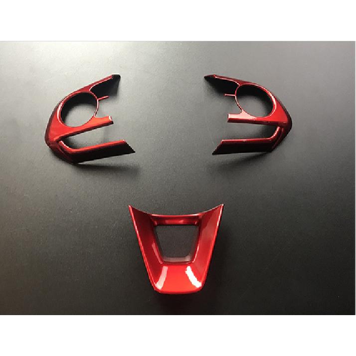 Red ABS Steering Wheel Decor Frame Trim 3PCS For - Toyota RAV4