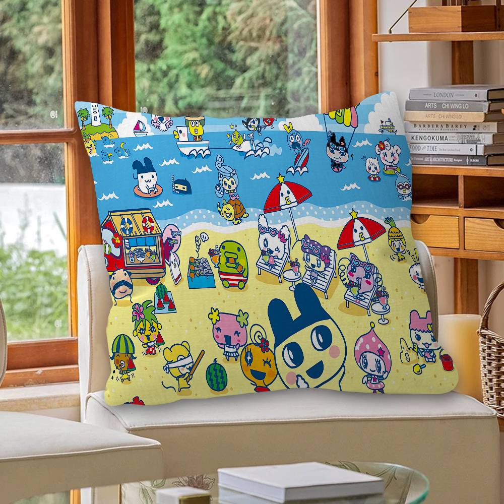 Game Cute Cartoon T-Tamagotchi Pillow Anime Pillow Sofa Bed Head Pillow Cover Cushion Cover 45x45 Cm Fashion