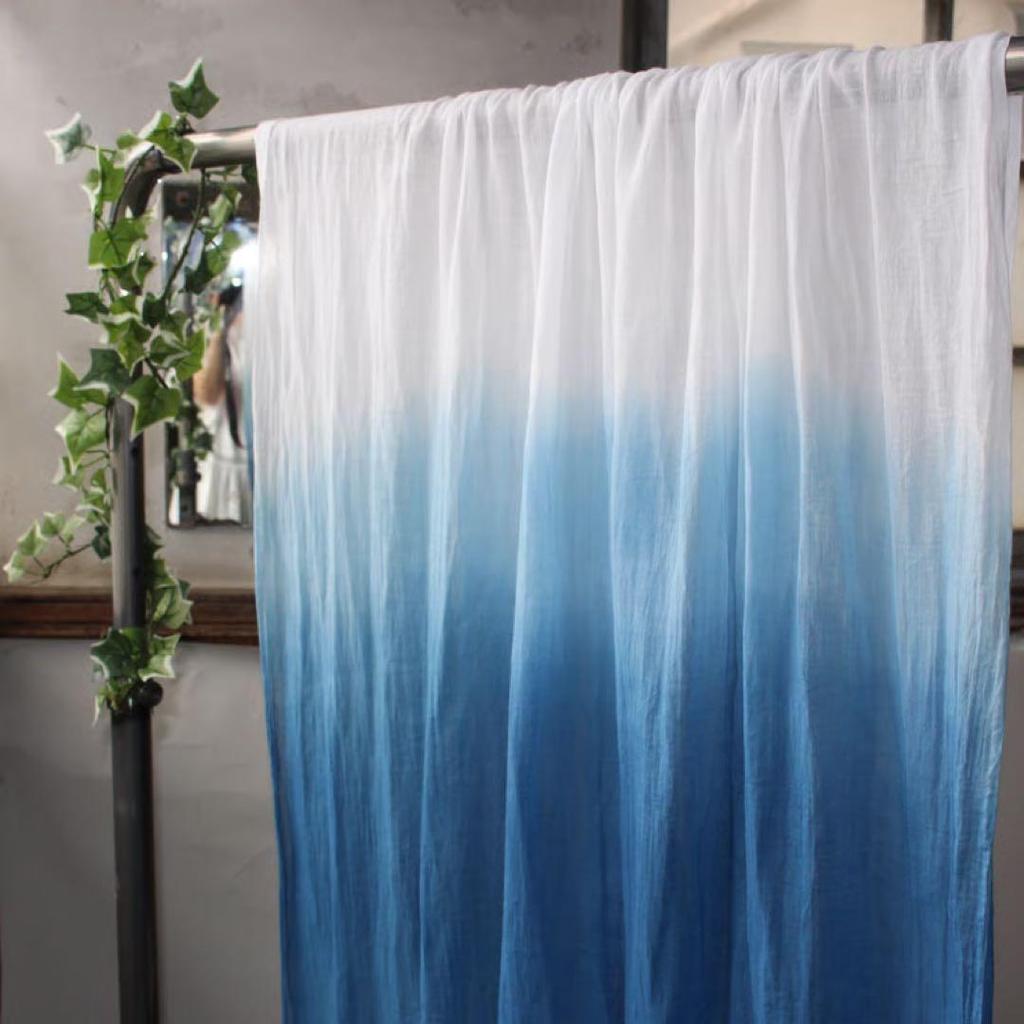 Used Indigo dyed stole, made in Japan, gradient