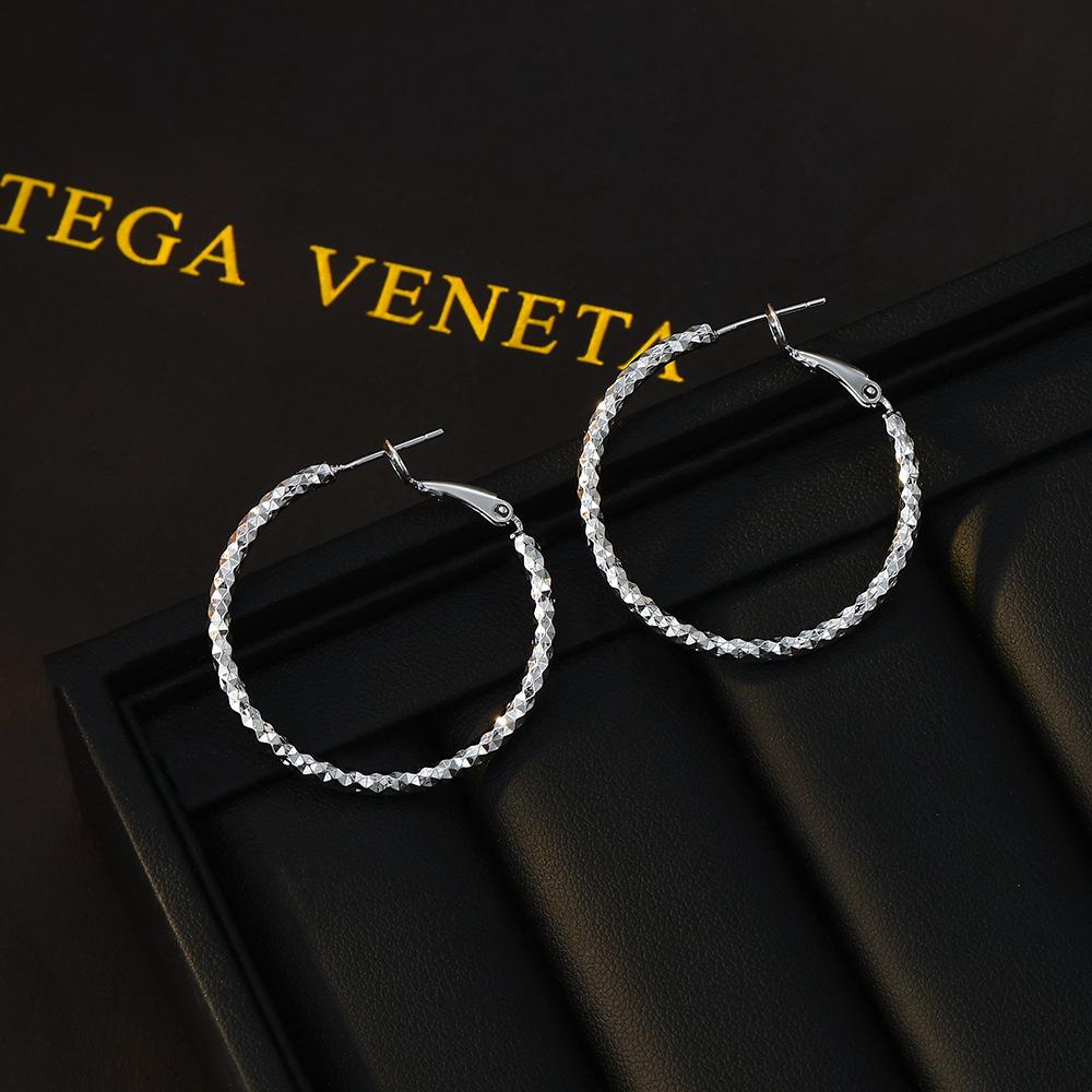 

S925 Silver Irregular Smooth Geometric C-Shaped Earrings