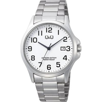A23A-001PK (Q&Q Watch Analog 10-years Battery Water-resistant Day Metal Band) Watch