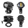 2Pcs LED Motorcycle Spot Light Waterproof Auxiliary Motorcycle Headlight with Mount Brackets Universal Fit for Motorcycles