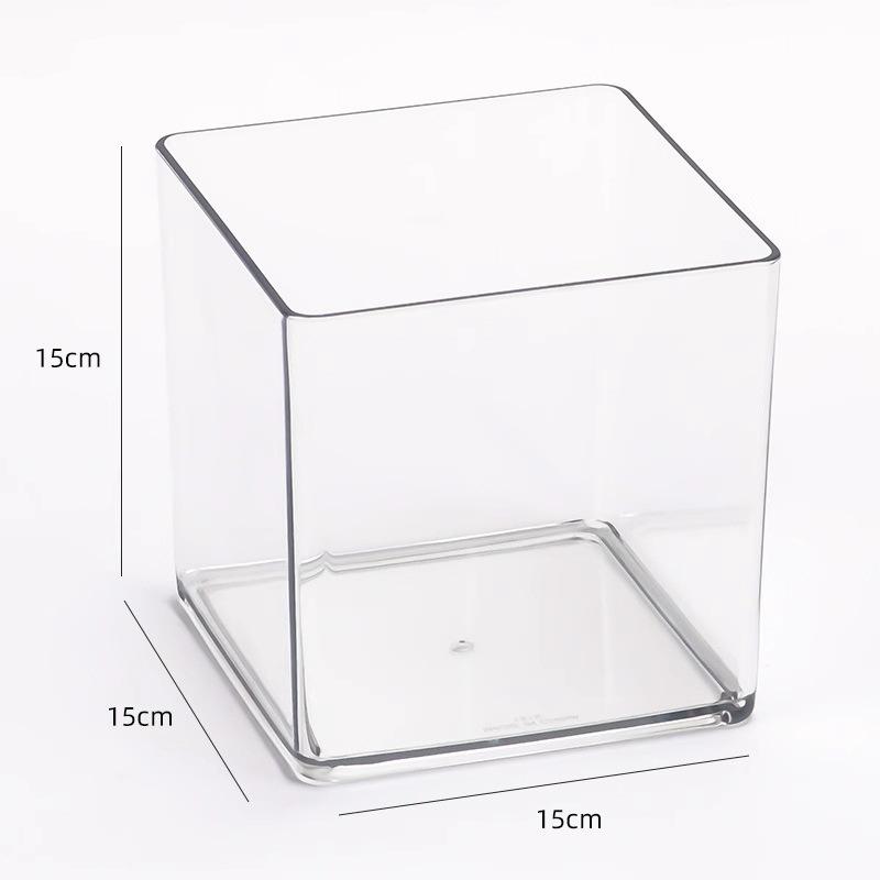 Thick Acrylic Square Vase & Fish Tank for Hydroponic Plants and Flowers