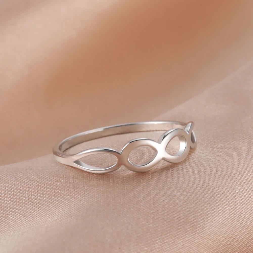 Skyrim Stainless Steel Women's Ring Simple Heart Butterfly Moon Phase Geometric Finger Rings Wedding Gift for Lover Wholesale