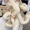 New imitation fox fur imitation coat women's middle school cape coat dragon and phoenix chengxiang tang suit