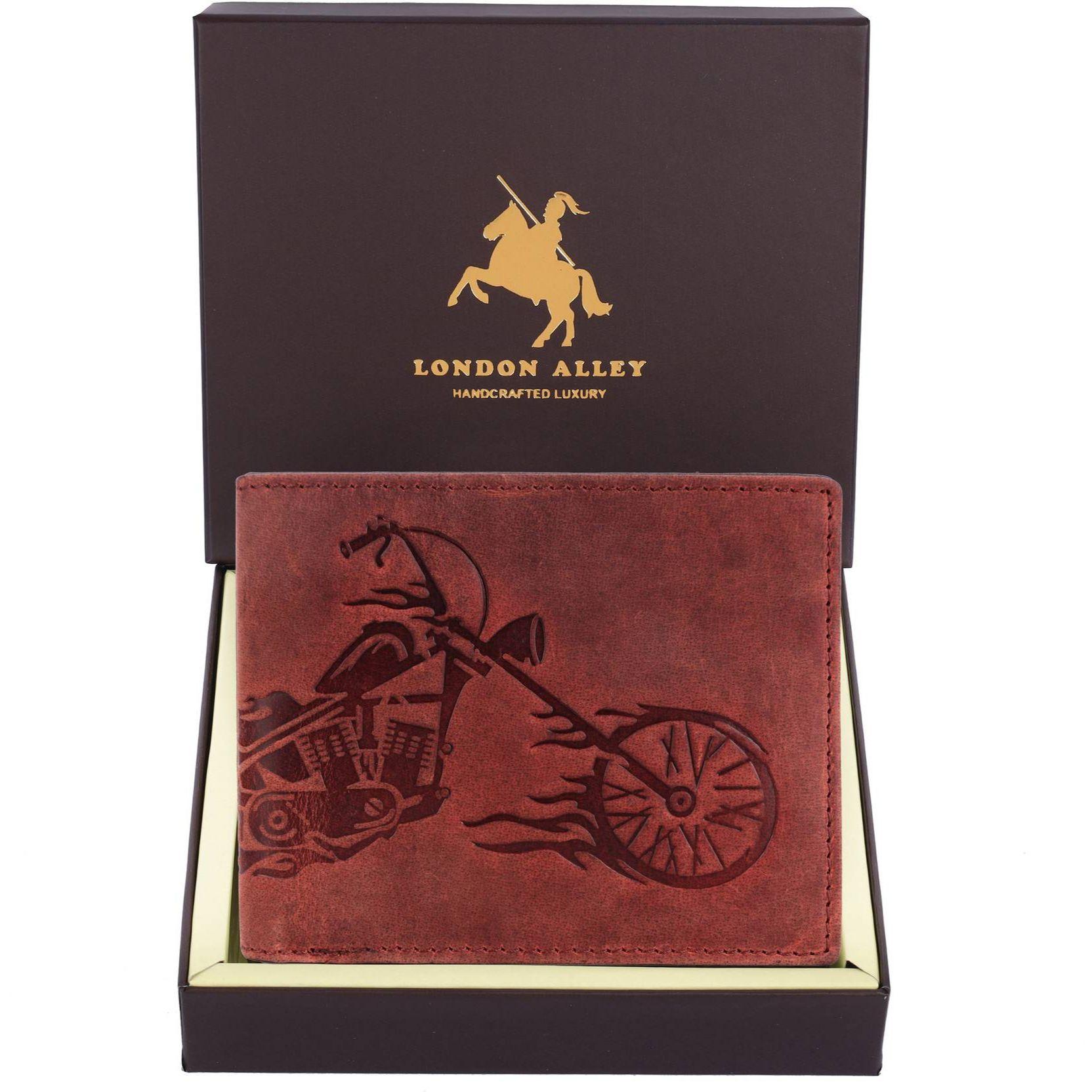 

Мужской повседневный красный кошелек из натуральной кожи с RFID-защитой (6 слотов для карт)