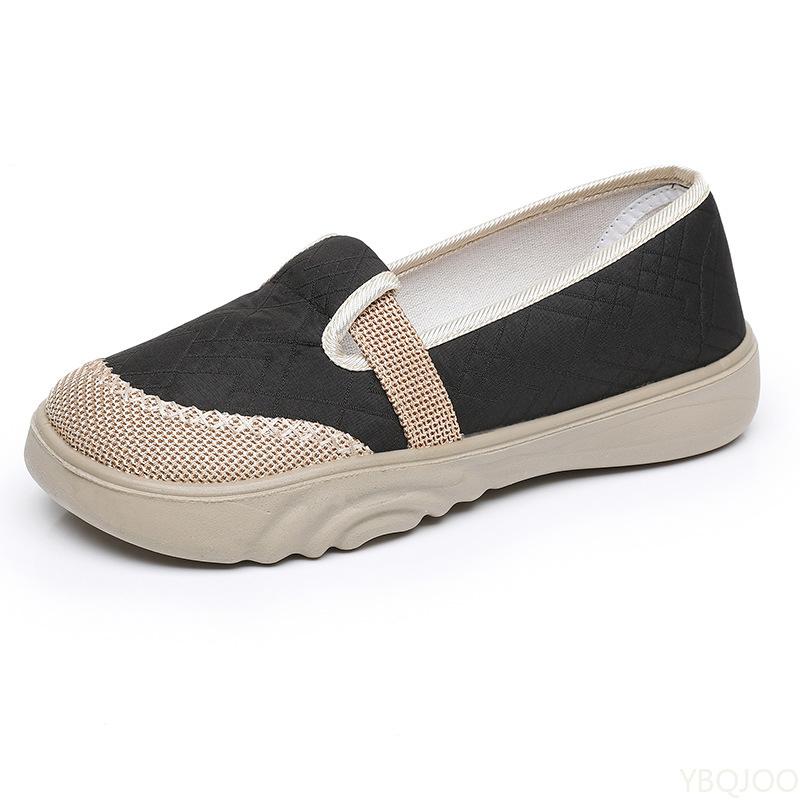 Spring Autumn New Breathable Soft soled Comfortable Cloth Shoes Fashionable Versatile Casual Women's Single Shoes