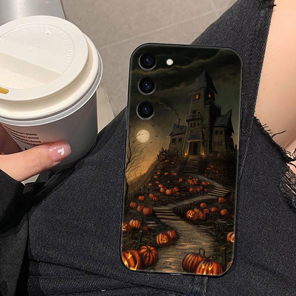 Halloween Pumpkin Bat Phone Case For Samsung Galaxy S26 S25 EDGE S24 S23 S22 S21 S20 FE S10 Ultra PLUS LITE DIY Case Shell Cover