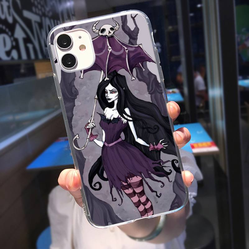 Coque de téléphone RUICHI Fée Crâne Gothique Pour iPhone 11 12 Mini 13 Pro XS Max X 8 7 6s Plus 5 SE XR Coque Transparente