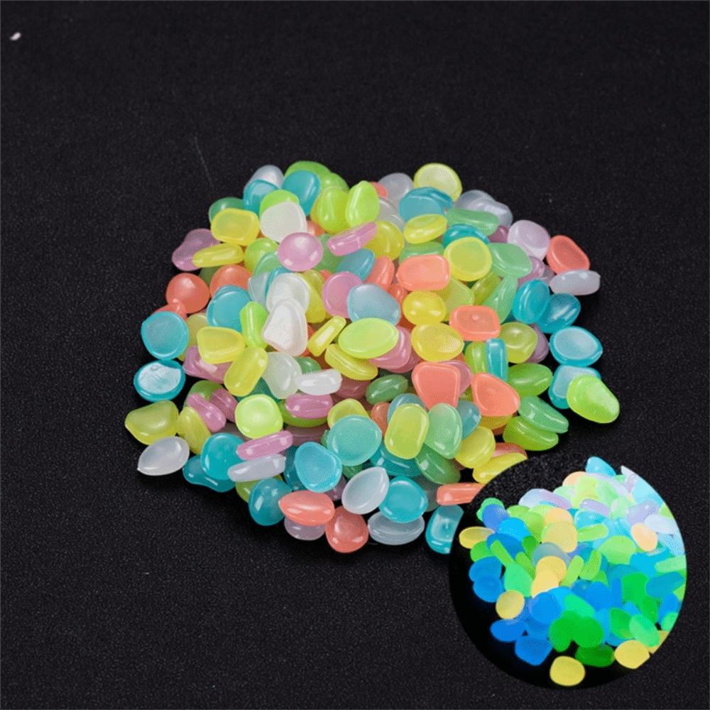 50/100Pcs High Brightness Luminous Pebbles Handmade Long-lasting Artificial Fluorite Stone Micro Landscape Multicolor