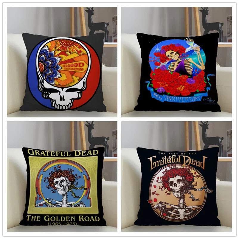 Poszewka na poduszkę Grateful Dead Dekoracja domu 45x45cm Zapinana na zamek kwadratowa poszewka na poduszkę Poszewka na poduszkę do rzucania