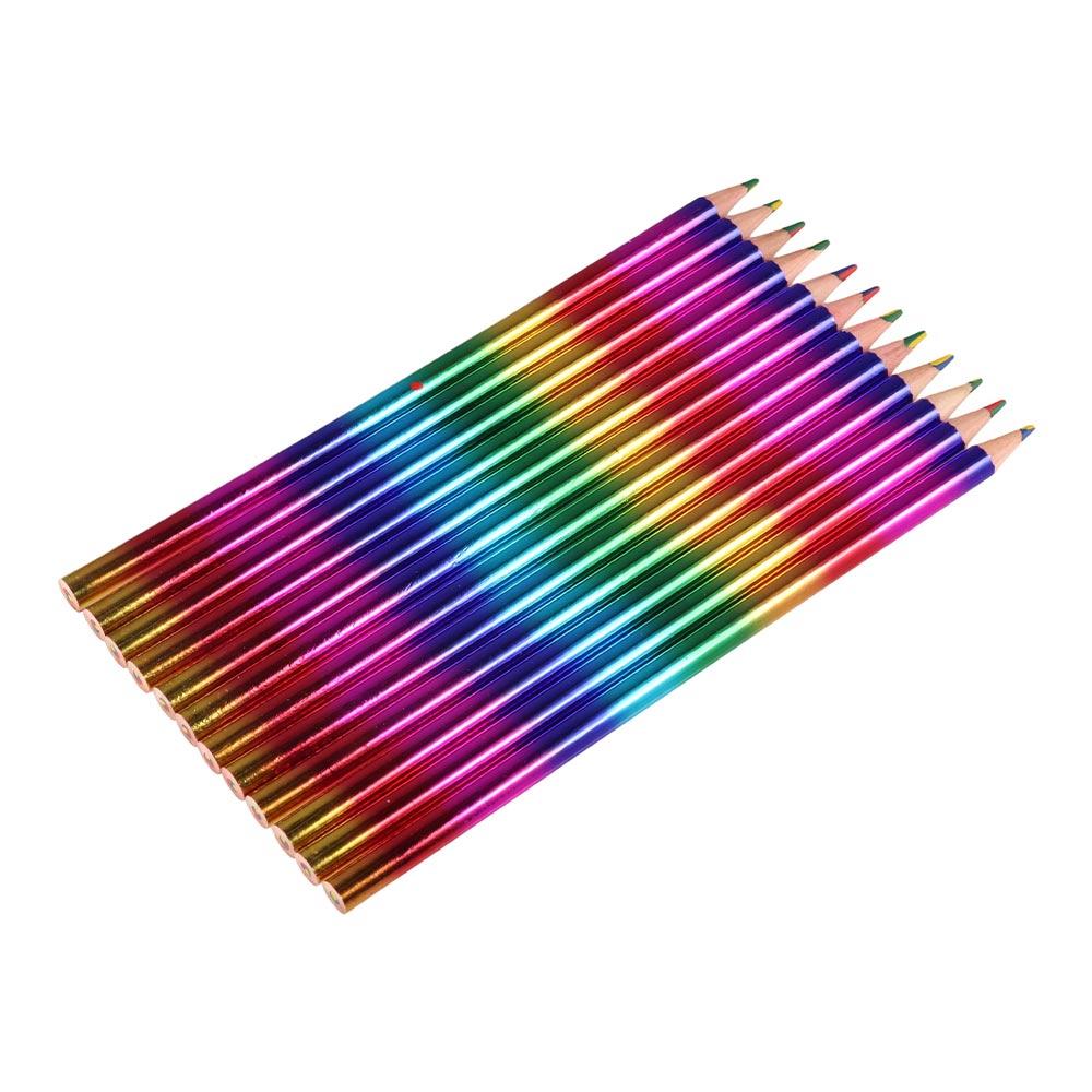 

12 шт. карандашей, радужные карандаши HB, концентрические радужные цветные карандаши, набор радужных цветных карандашей для офиса 12pcs