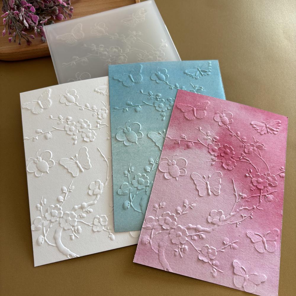 Peacock Flower 3D Embossing Clip for DIY Journals