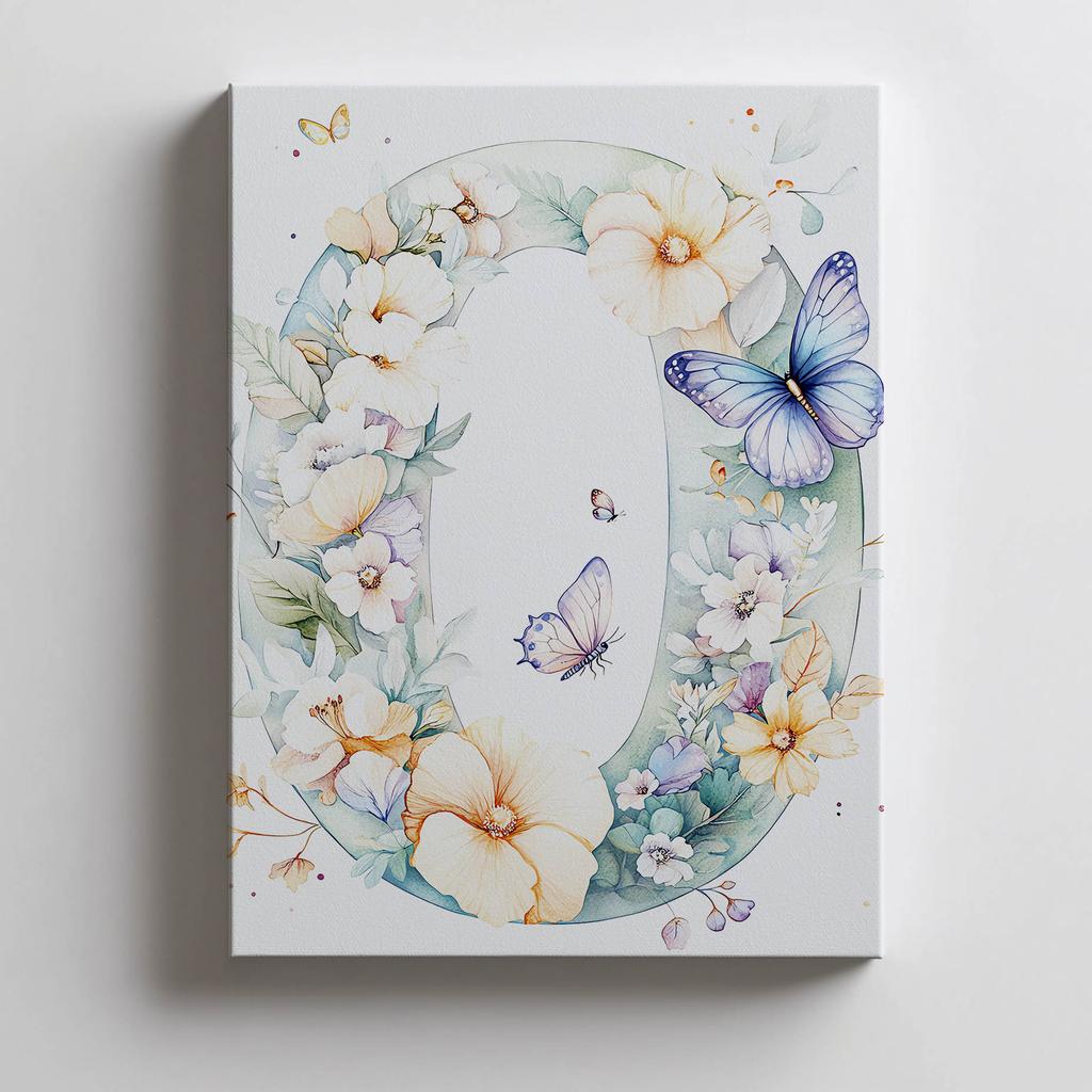 Poster Joyful "O" In a Flower Wreath Poster Joyful "O" In a Flower Wreath, 30X40 Cm, Dark Brown Wooden Frame, 230 Gsm Matte Paper