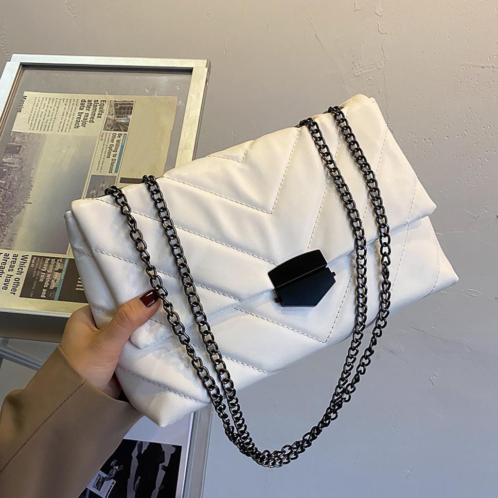 Módní taška na řetízek s vyšívanou nití Korejská taška přes rameno