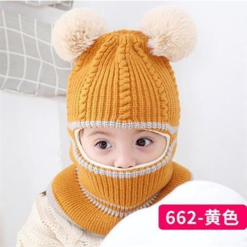 Children's Hats Autumn and Winter Fleece Thickened Warm Wool Hats Boys and Girls Baby Scarves Winter Knitted Hats