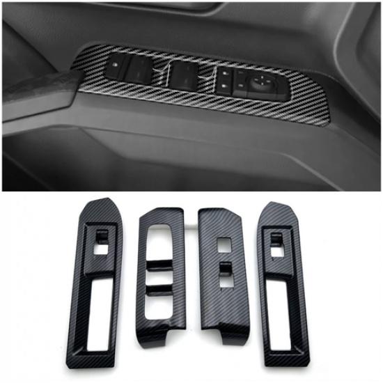 LHD Carbon Fiber Window Lift Switch Frame Cover Trim For 2024-2025 Toyota Tacoma