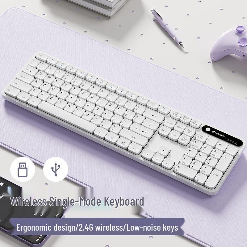 Silent Wired Mechanical-Feel Keyboard for Gaming and Office Use