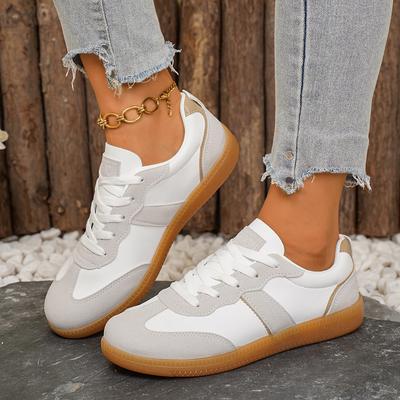 Modische Leichte Flache Sneaker für Damen Vulkanisierter Boden Rutschfest Laufschuhe Frau Bequem Lässig Deutsche Trainingsschuhe 2025