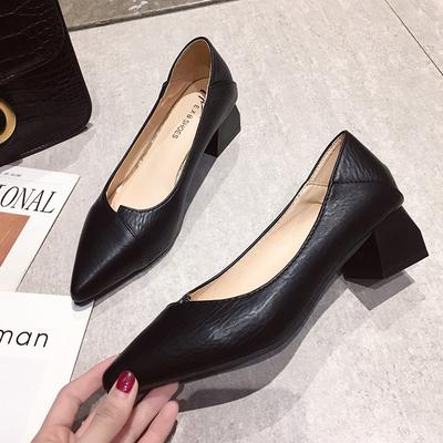 Buty robocze Profesjonalne buty damskie Dwa sposoby noszenia średni obcas szpiczasty wszechstronne pojedyncze buty Beżowe wysokie obcasy Damski gruby obcas