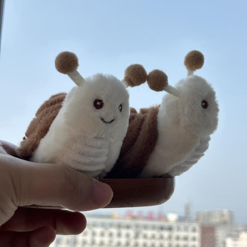 Snails Plush Toy Keychain Cartoon Animal Soft Stuffed Doll Pendant Car Key Ring Backpack Bag Decor Kid Gift