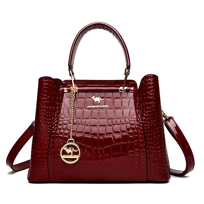 

Новая модная тенденция женская сумка с рисунком крокодиловой кожи лакированная кожа женские сумки через плечо известный дизайнер женская сумка-тоут кошелек