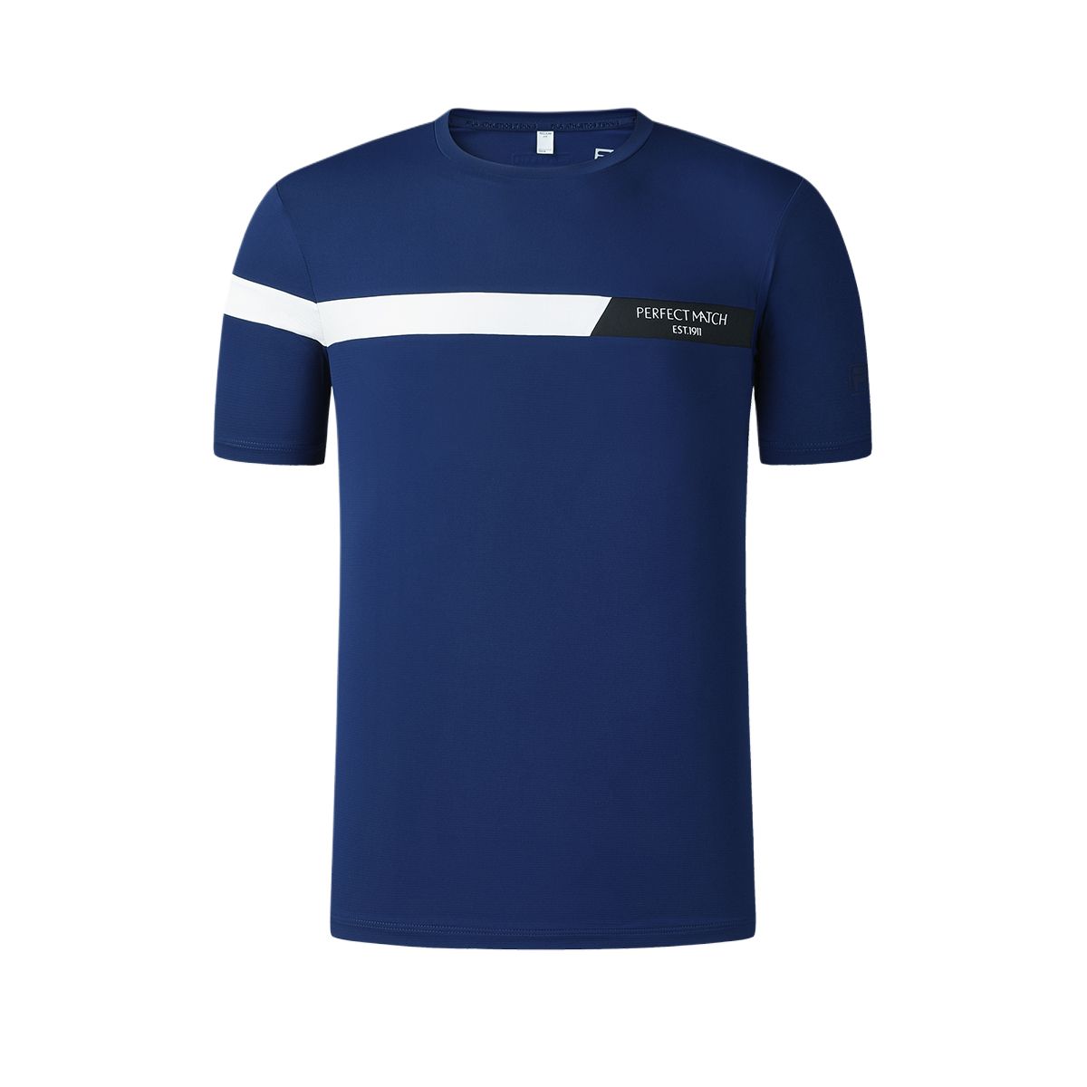 

FILA Tennis Series Comfortable Knitted American Color Block Casual Short Sleeve T-Shirt Men Tops Star-Blue A11M513102F-DB XL