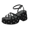 Thick-soled digital wedge sandals, women wear muffin shoes outside, beautiful in spring and summer, not tired of feet, with heightening sandals