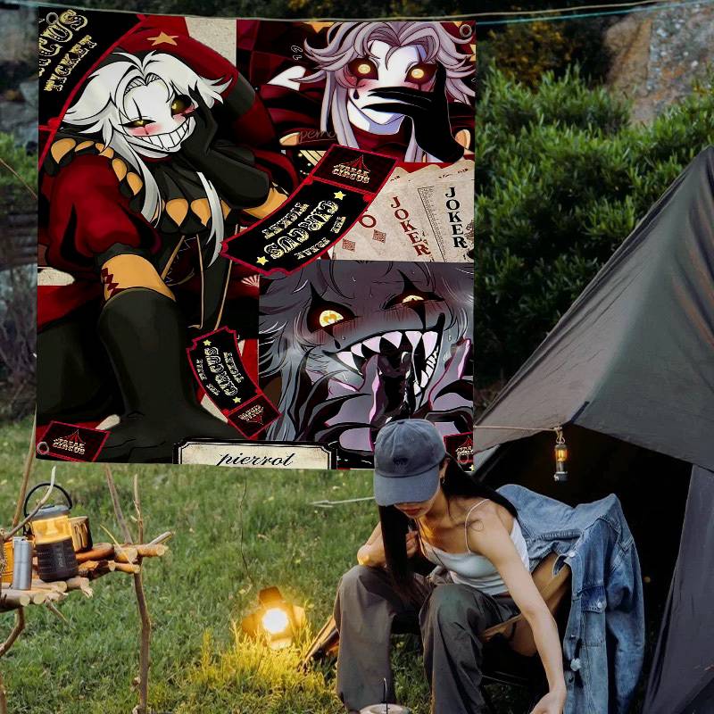 Amine De Freak Circus Pierrot Cartoon Vlag Wandkleed Banner Decoratie Huishouden Huisdecoratie
