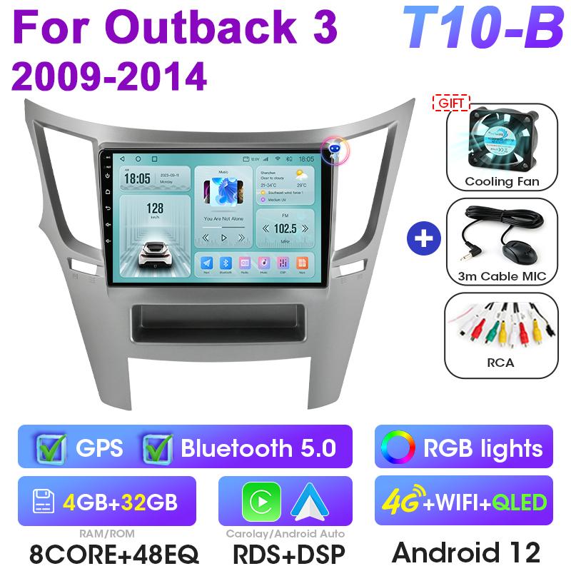 2 Din Android 12 Car Radio For Subaru Outback 3 Legacy 4 2009-2014 Multimedia Video Player Navigation GPS 4G Carplay Auto Stereo