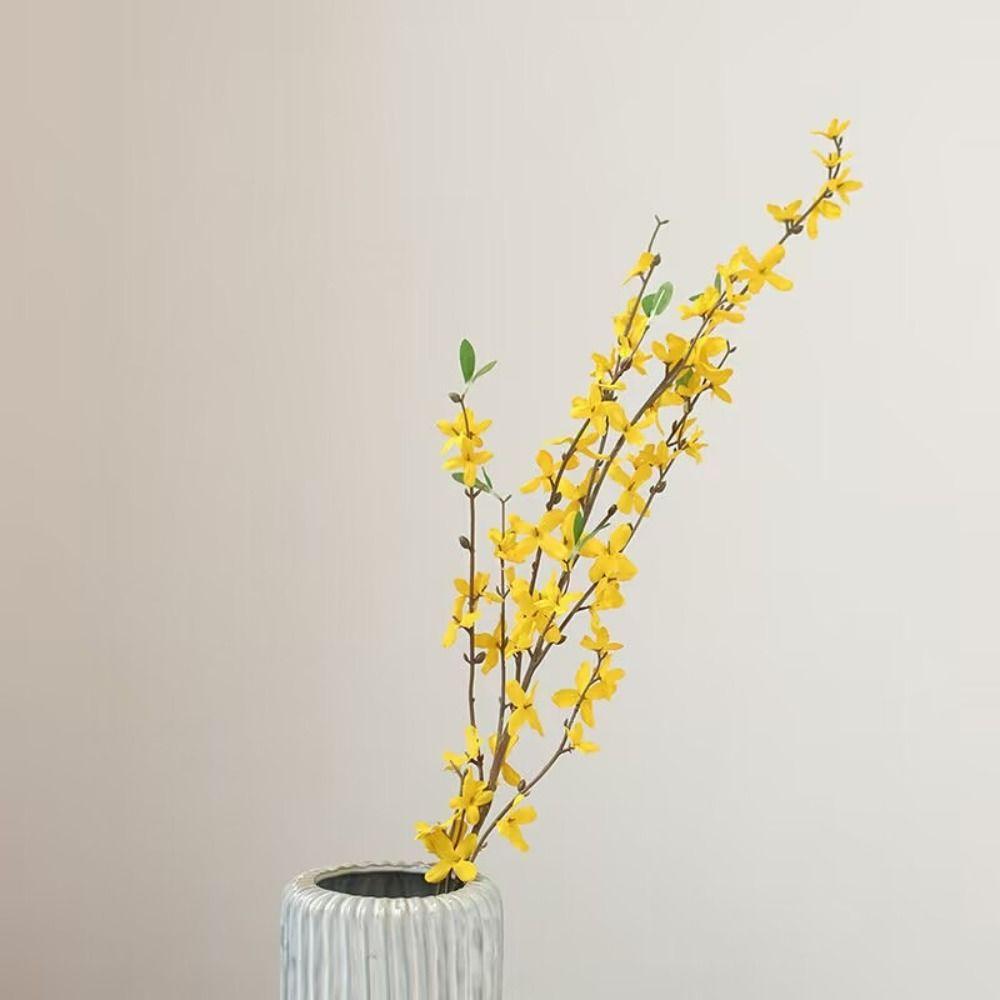 100cm Length Faux Forsythia Stem 12 Forks Stem Jasmine Spray Decor  Living Room Decoration