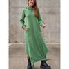 JPNTKY Women's Fashion Casual Solid Color Print Autumn Winter Long Sleeve Hoodie Dress