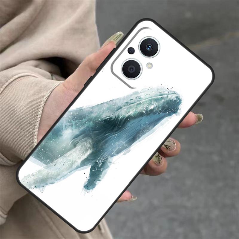 Cartoon Whale Case For OPPO Reno 14 10 11 12 13 Pro 11F 12F 13F 14F 7 8 Lite OPPO Find X9 X8 X5 Pro Cover