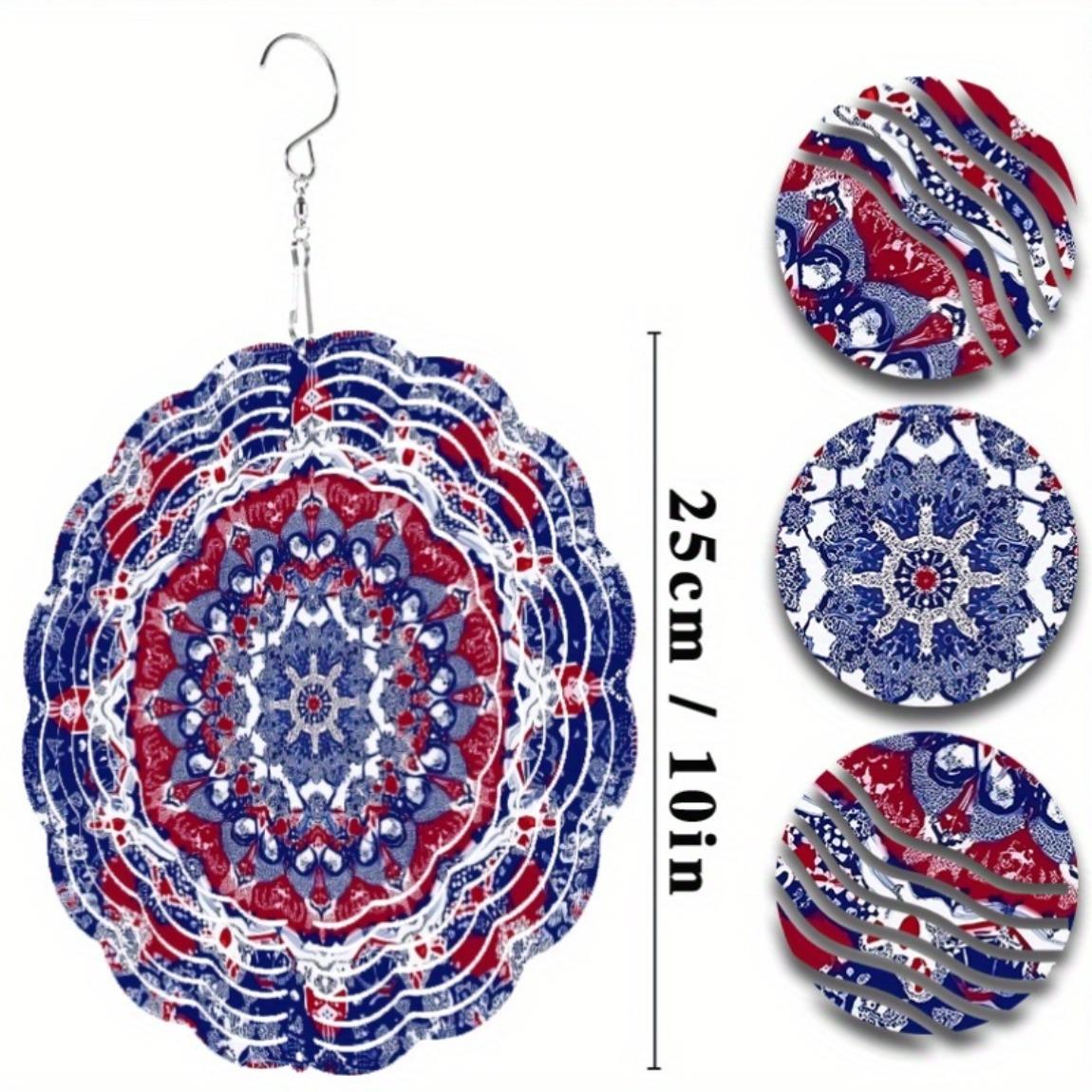 

3D Spinning Metal Wind Chime Colorful Hanging Decor for Garden Window Yard Outdoor Decoration Rotating Mandala Art Wind Spinner 01A