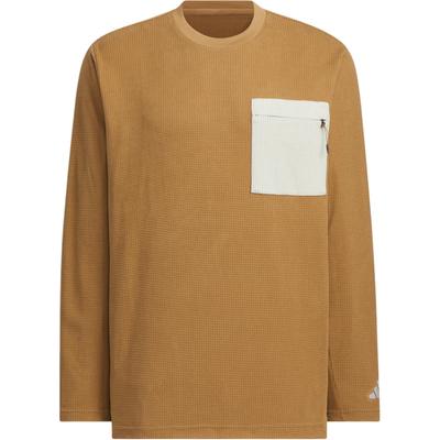 FW24 M T-shirt Waffle Sport Décontracté Manches Longues Homme Hauts Brun Désert JX1786